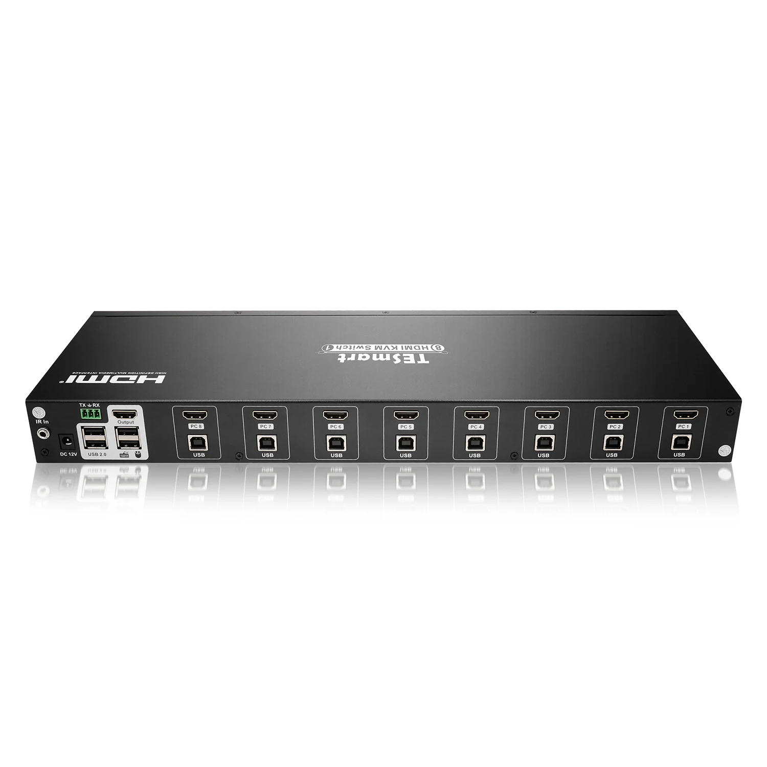 TESmart HDMI KVM переключатель 8 порты и разъёмы поддержка 3840*2160/4 к 2 шт. стойки уши Стандартный 1U управление восемь серверов w/один видео мониторы