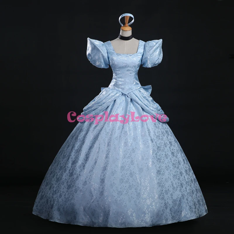 Cosplaylove Cinderella Cosplay Kid Adult Light Blue Cinderella Princess Dress Cusotm Made For Halloween Christmas (10)