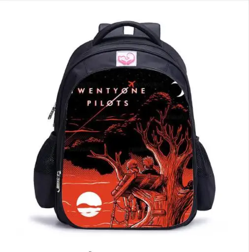 

New Children School bags Cute Twenty One Pilots Cartoon Printed Backpack Casual Kids Women School Book bag Mochila Escolar