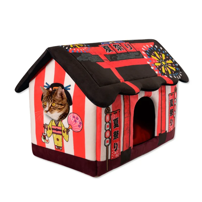 Japanese style cat dog pet bed house Soft luxury small dog puppy Bed