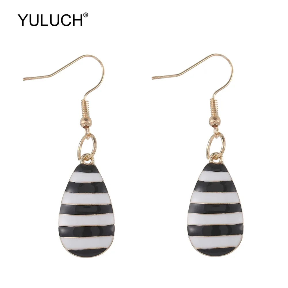 

YULUCH 2019 Fashion Metal 4 Colors Line Pattern Drop Statement Earrings Trendy Hanging Earrings For Women Lady Girls Holiday