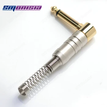 

10pcs-1000pcs 6.35 6.5mm Single Track Microphone Audio Console Plug Gold-plated Elbow Jack Long Spring Connector