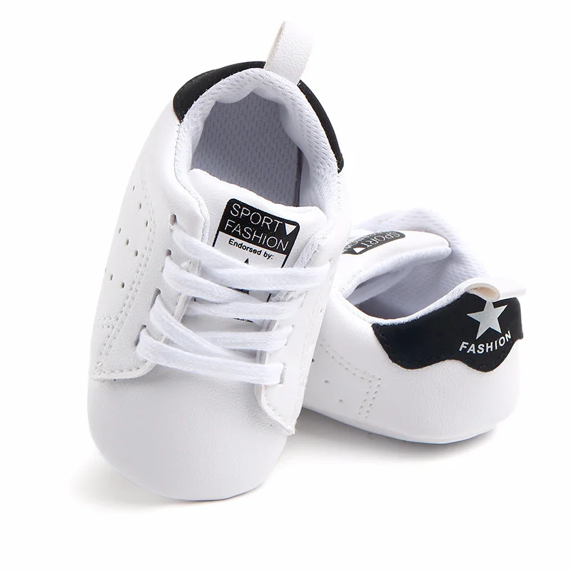 Newborn Baby Boys Girls Soft Sole Crib Shoes Sneakers Prewalker 0-18M
