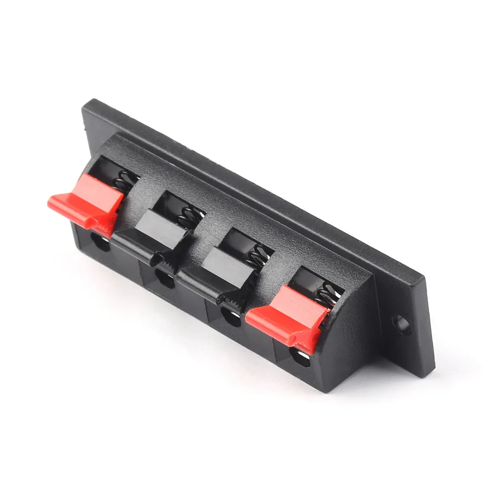 

Areyourshop 4 Way Amplifier Speaker Terminal Strip Block Push Release Connector Plate 2/10PCS High Quality Speaker Connector