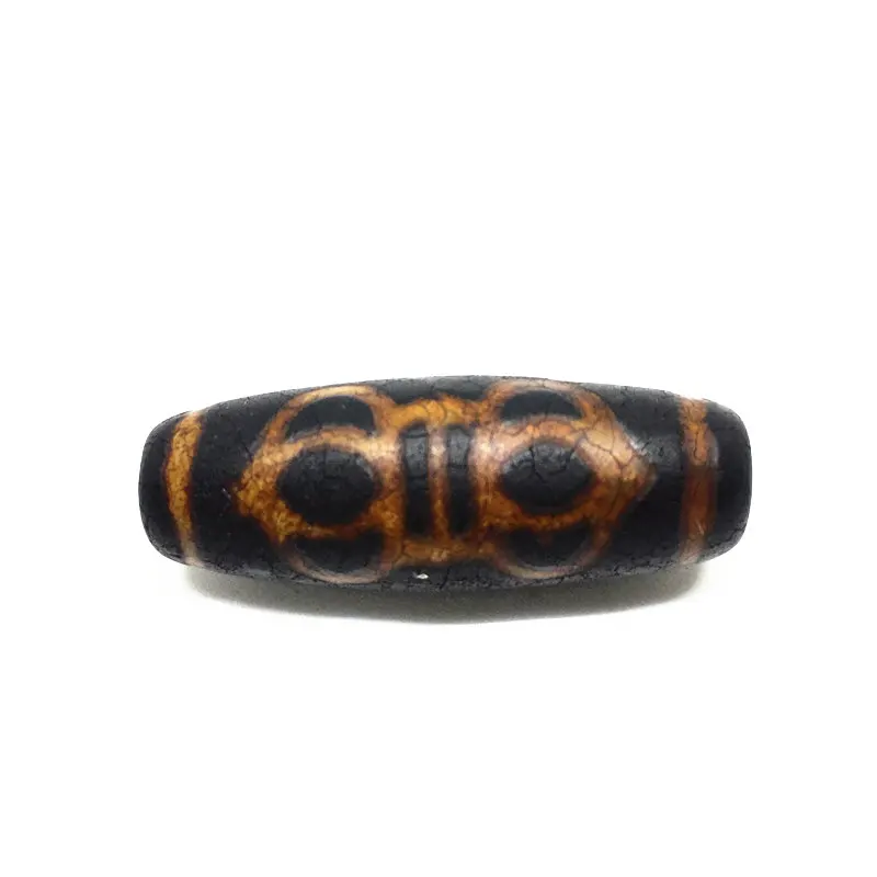 Старый черный цвет натуральный агат Vajra JinkongChu амулет 12 мм * 38 тибетские бусины дзи