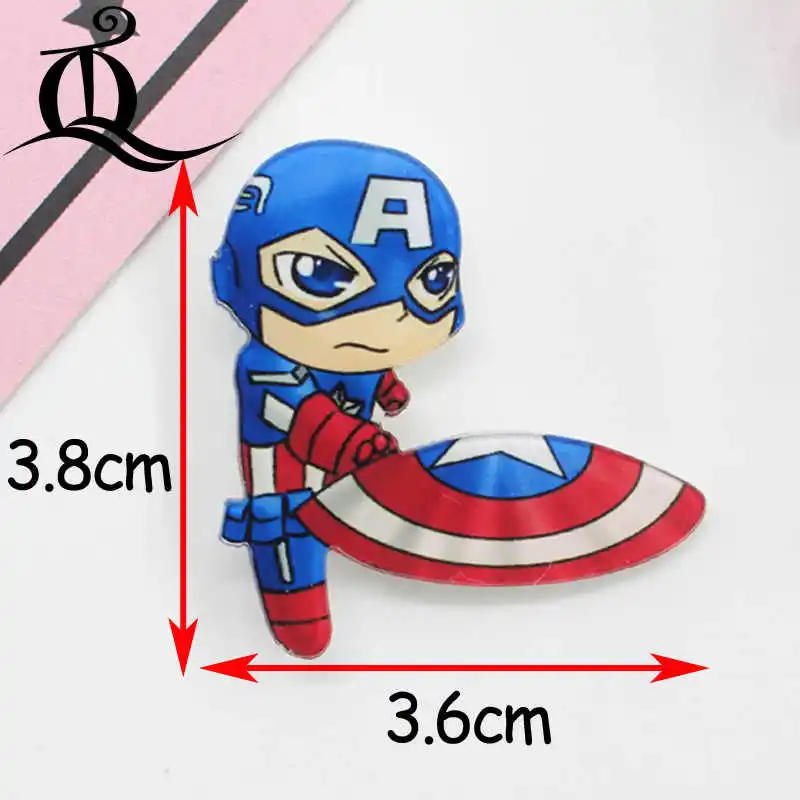 American hero mix 1PCS Painting cartoon mix food for Clothing Acrylic Badges Kawaii Icons on The Backpack Pin Brooch Badge Z11