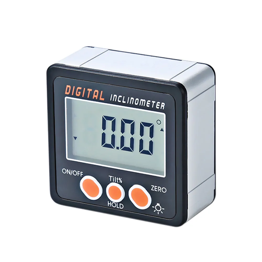 

Digital Inclinometer 0-360 Angle Triangle ruler Electronic Protractor Aluminum Alloy Shell Box Angle Gauge Meter Magnets Base