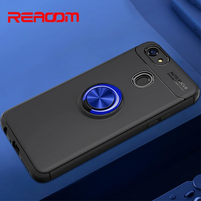 Reaoom Magnetic Phone Holder Case for OPPO F5 Back Cover with Ring Coque Original Silicone Bracket F7 F9 Cases |