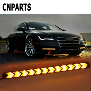 

CNPARTS 2X For Volvo S60 V70 XC90 Subaru Forester Peugeot 307 206 308 407 Car LED DRL Fog Lamp Turn Signals With Yellow Steering