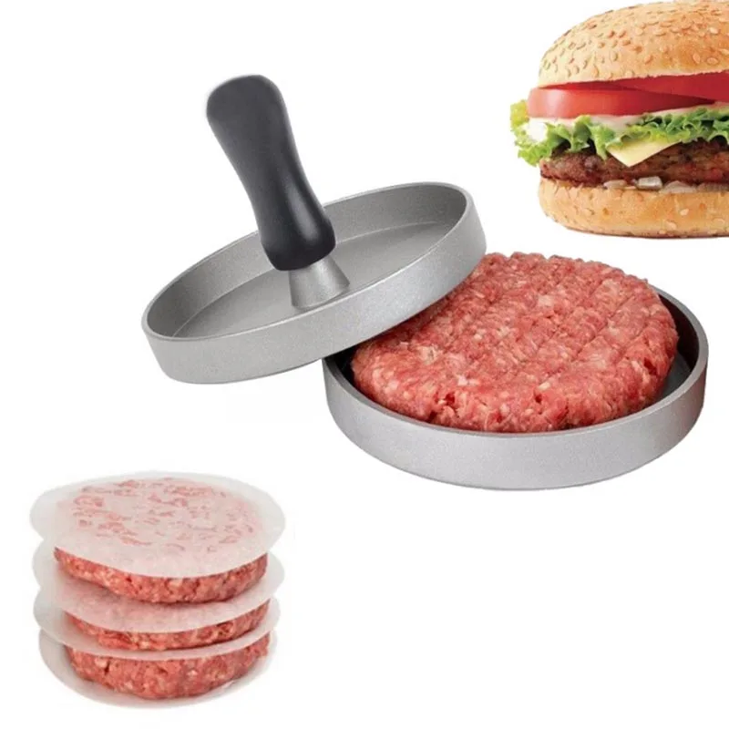 1 шт. круглая форма гамбургер пресс алюминиевый сплав 11 см гамбургер мясо говядина гриль бургер ПРЕСС Патти производитель плесень 8