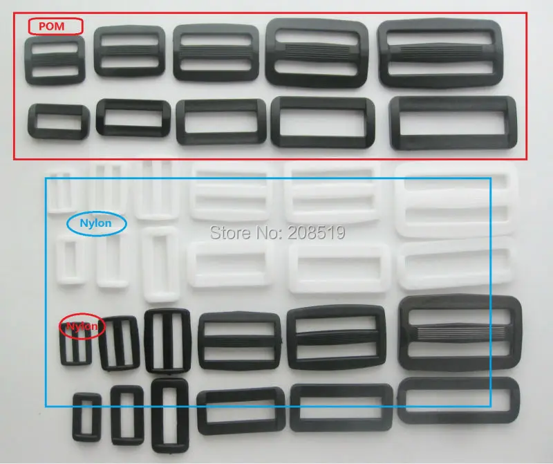50 шт. нейлон/Пряжка из полиоксиметилена 15 мм/20 мм/25 мм/32 мм/38 мм/50 мм регулируемые пряжки двойной/Tri пряжки для ремня Чемодан Аксессуары