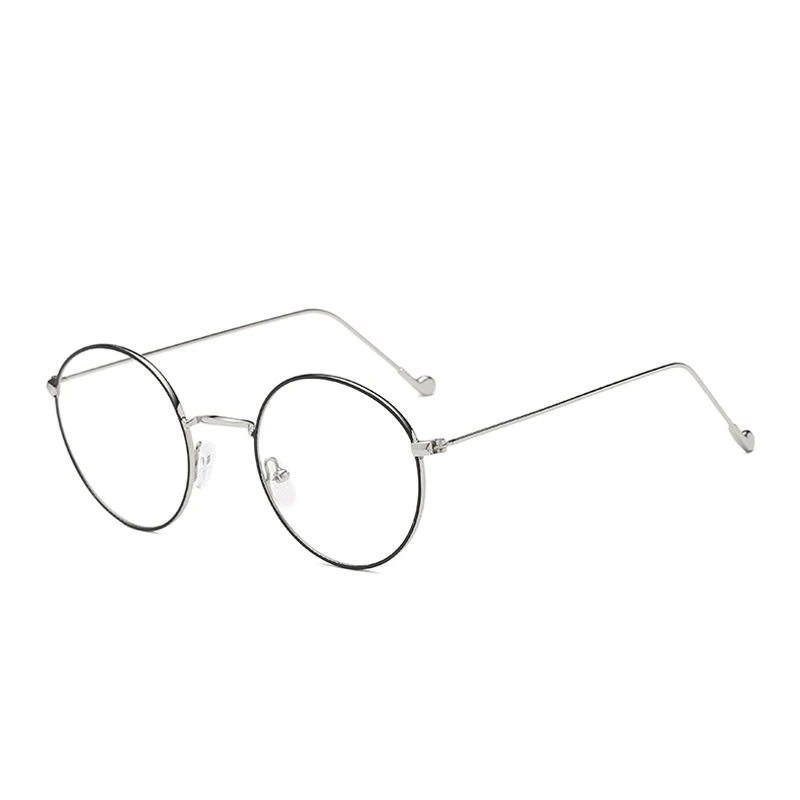 Iboode, новинка, Ретро стиль, металлическая круглая оправа, очки для близорукости, для женщин и мужчин, короткие, с прозрачными линзами, для студентов, очки с градусом-0,5 до-4,0 - Цвет оправы: black s myopia 3.0