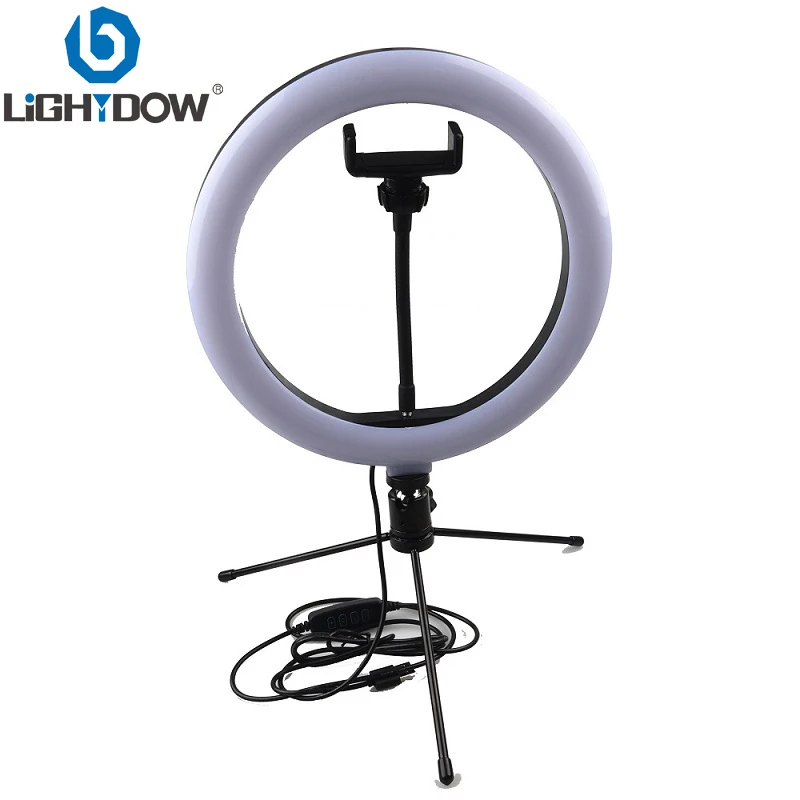 

Lightdow Big/Middl/Small Dimmable LED Studio Camera Ring Light Phone Live Video Light Lamp With Mini Tripods Table Ring Light