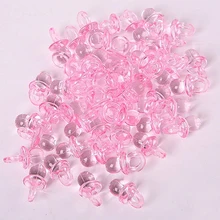 Новое поступление! 50 шт., розовые мини детские соски-пустышки для девочек и мальчиков, вечерние соски для душа, украшение торта