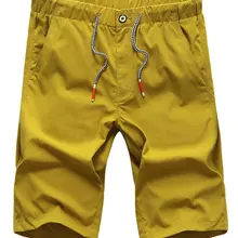 Летние пляжные M~ 3XL шорты милитари быстросохнущие Брендовые прямые мужские шорты с эластичной резинкой на талии хлопковые мужские повседневные шорты