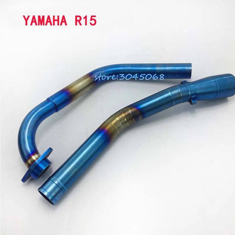 Синий выхлопная труба глушителя полный Системы для Yamaha R15 Tmax500 T-MAX500 Tmax530 T-MAX530 соединитель труб без выхлопных газов - Цвет: For R15