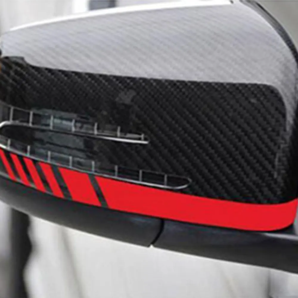 1Pair Car Accessories Rearview Mirror Carbon Fiber 5D Sticker Vinyl Stripe Decal