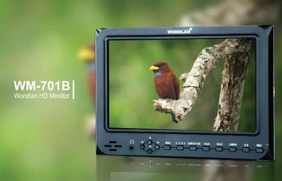 

WONDLAN WM701B 7 inch small HDMI DSLR HD monitor LCD On Camera Monitor with Sun Shade for DSLR BMCC BMPCC DSLR Cameras