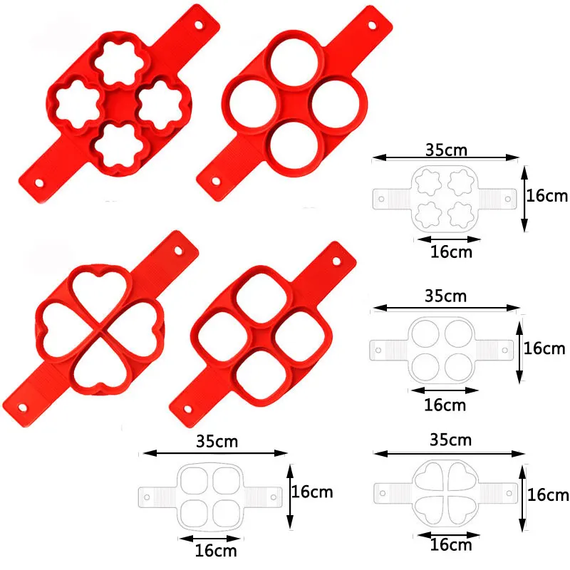 Vinipiak Кухня силиконовые Fried Egg Плесень антипригарным блина Пособия по кулинарии инструмент 5 стилей