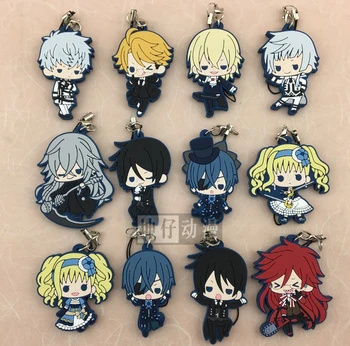 

Ciel Phantomhive Sebastian Undertaker Elizabeth Lizzy Charles Anime Black Butler Book of the Atlantic Rubber Keychain