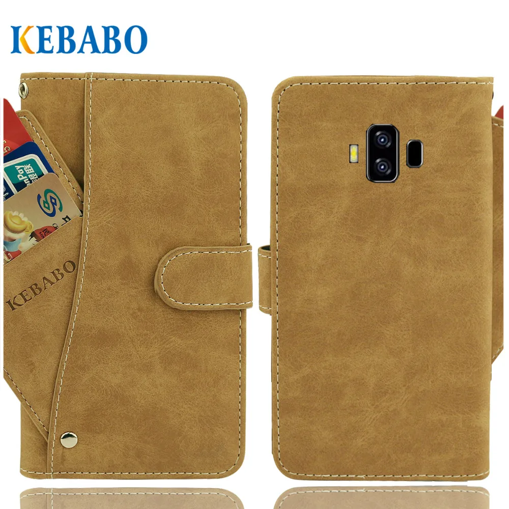 

Vintage Leather Wallet SANTIN LZ6 Case 5.7" Flip Luxury 3 Front Card Slots Cover Magnet Stand Phone Protective Bags