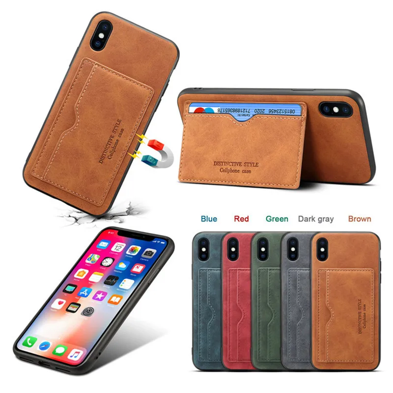 

Fashion card set mobile phone case for iphone 6 6S 7 8 plus X XR XS MAX Huawei P20 Samsung Note9 high quality leather soft cover