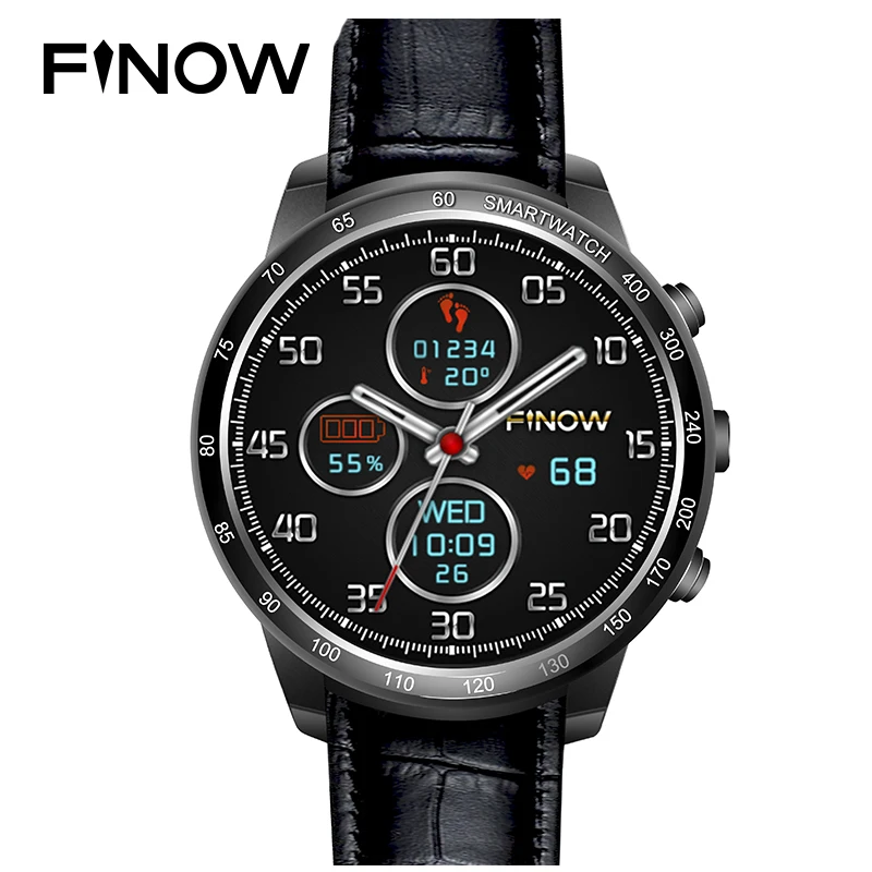 2017 relogio Finow Q7 плюс smart watch с 0.3MP MTK6580 Ram512MB Rom8GB поддержка 3g Wi Fi BT 4 0 для Android PK KW88 samrtwatch|q7