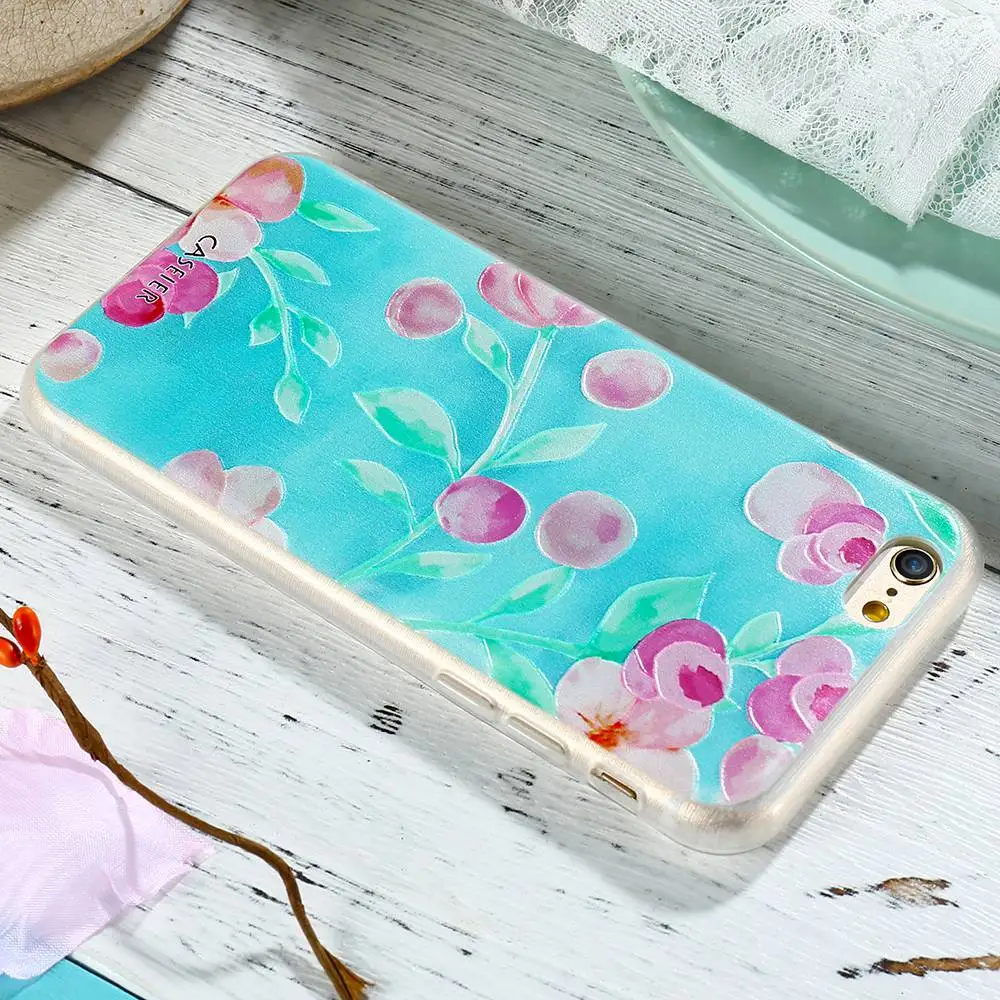 CASEIER 3D рельефный милый чехол для телефона iPhone 6 Plus мягкие чехлы из ТПУ 5 5S se s