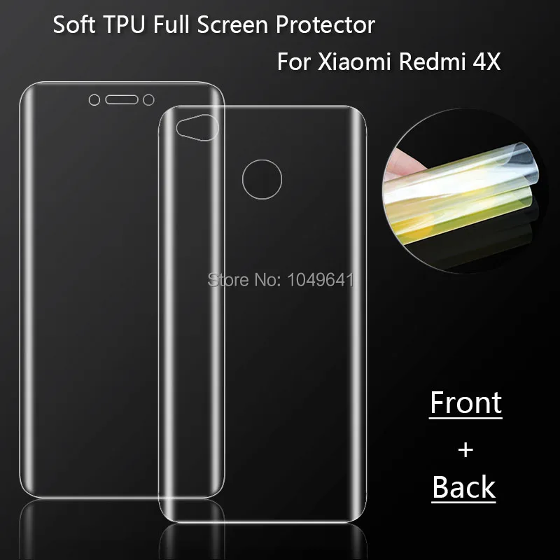 KXM1307_3_Full Cover Screen Protector for Xiaomi Redmi 4X Soft TPU Film Front  Back Soft Clear Protective Film