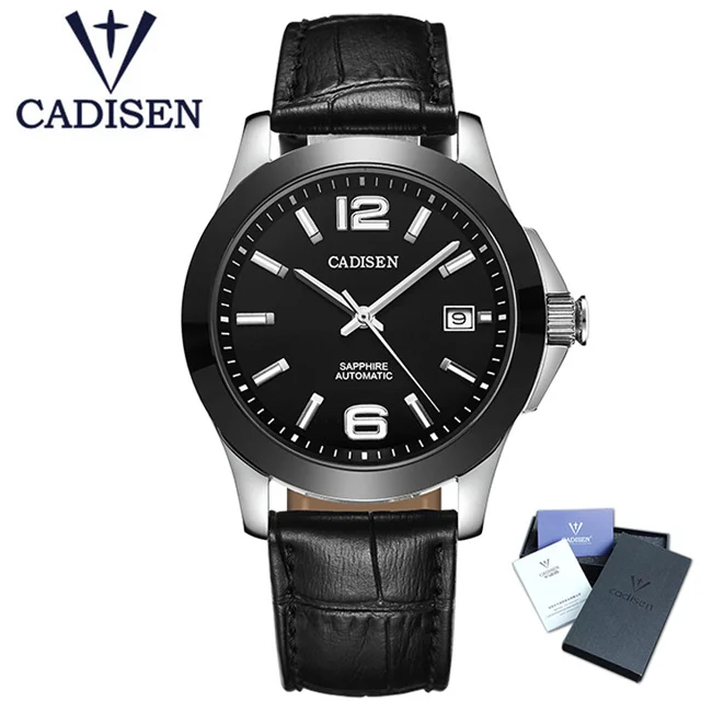 

CADISEN Watch Men Luxury Automatic Mechanical Mens Sports Wristwatch Business Sapphire Crystal Dial Window Waterproof Watch 2019