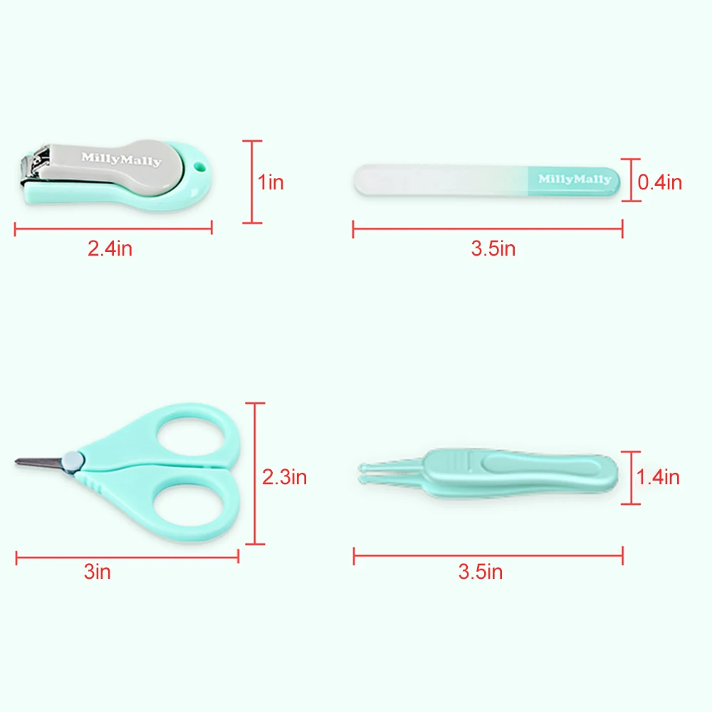 4 шт./партия, безопасный уход за детскими ногтями для новорожденных, набор клипер+ закругленные ножницы+ триммер+ Пинцет для чистки носа, высокое качество