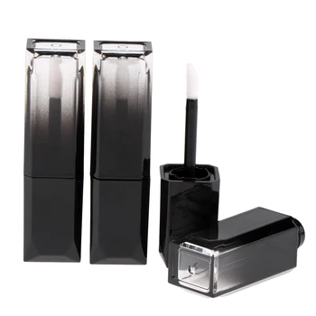 

3PCS Empty Lip Gloss Containers Tube & Black Lid & Brush Tip Applicator Wand & Rubber Stoppers for DIY Lip Gross