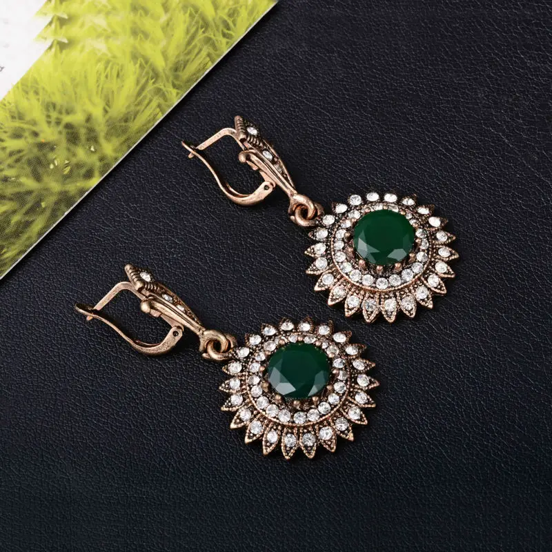

Joyme Hot Sale Bohemia Ethnic Party Women Drop Earrings New Fashion Earings For Girls Ear Clip Retro Gold-Color India Jewelry