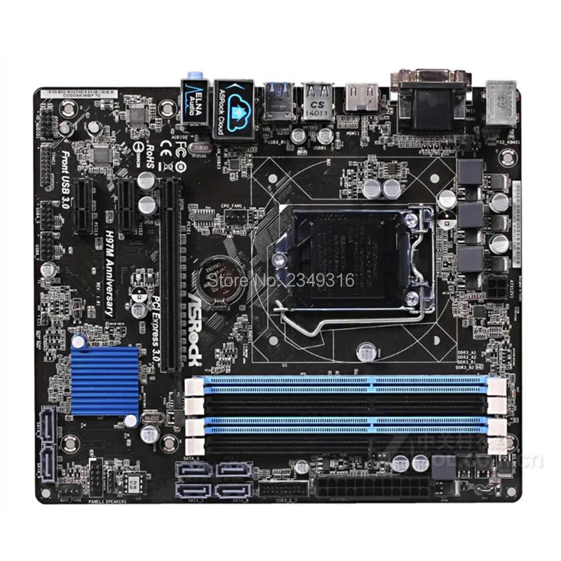 Б/у слот LGA1150 H97 материнская плата для ASRock H97M Юбилей системная плата USB3.0 SATA3 DDR3