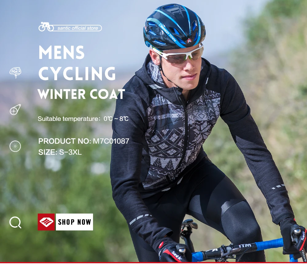 Santic мужские куртки для велоспорта зимние хлопковые ветрозащитные пальто куртки сохраняющие тепло 3D слой мастерство Ropa Ciclismo зимняя велосипедная одежда