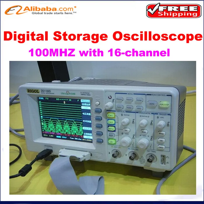 Rigol DS1102D 100MHZ with 16 channel Dual Digital Storage Oscilloscope