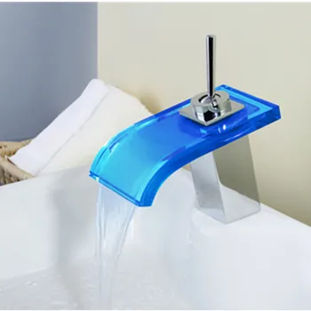 

Homedec LED Waterfall Bathroom Faucet Water Self Power Basin Faucet Water Saving Nozzle With Temperature Sensor Torneira