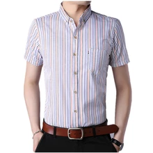 Летние мужские рубашки в полоску с короткими рукавами, размеры s, m, l, 2XL, 3XL, модные деловые повседневные мужские хлопковые рубашки, тонкие, классные, удобные