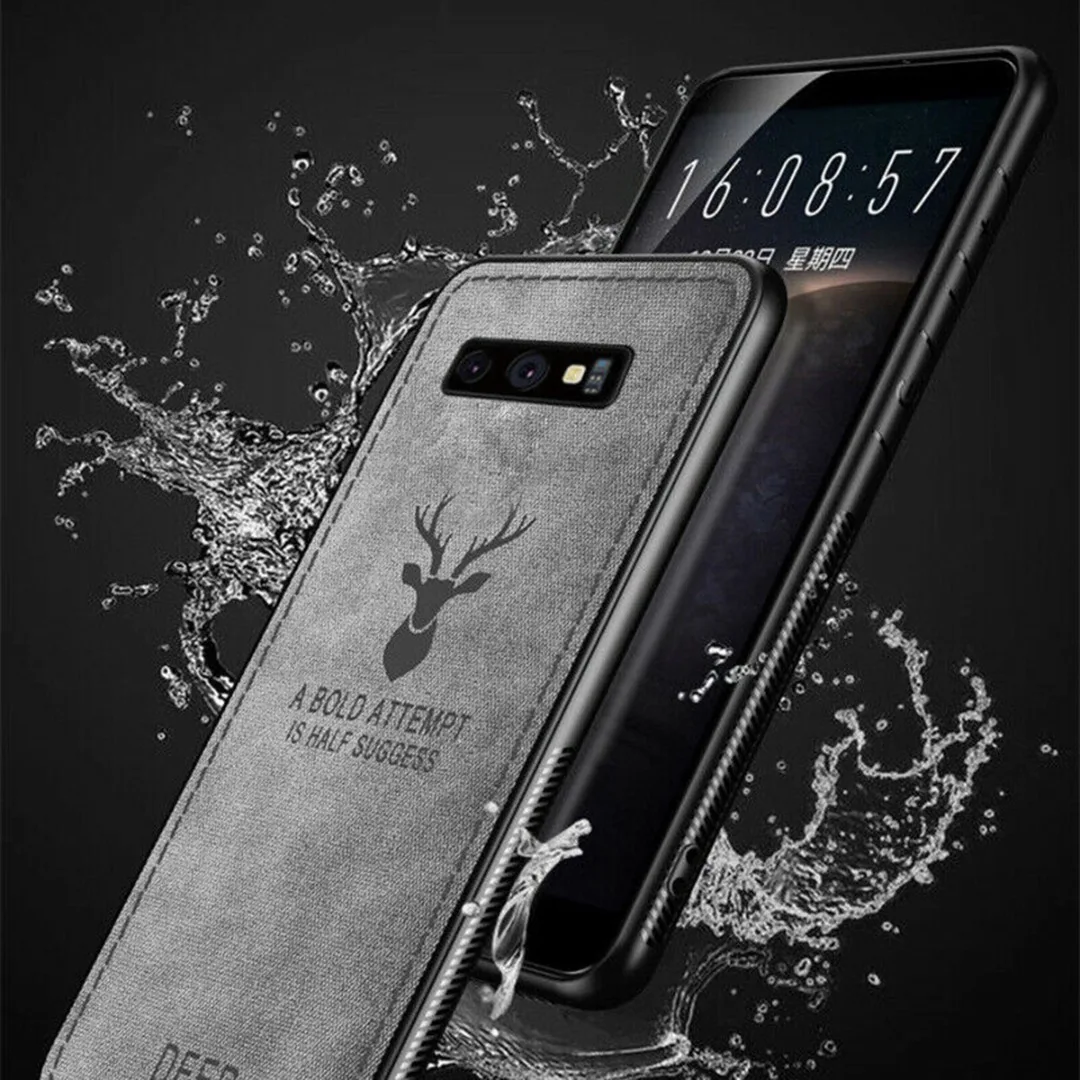Luxury Cloth Skin Fabric TPU Leather Matte Phone Case Back Cover Capa For Samsung Galaxy S10 Plus S10E S10 Business Coque Fundas