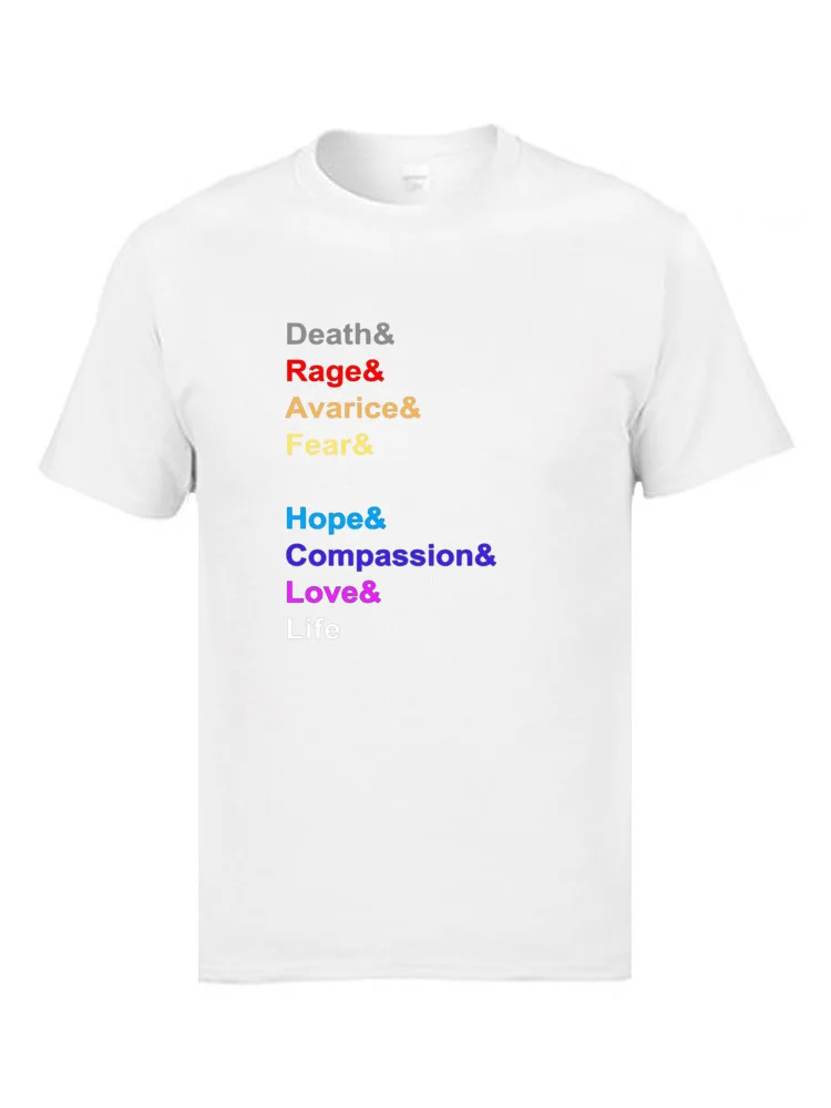 Мужские футболки с надписью Lover Your Life Theory Of Happiness футболка Death Rage Avarice Fear Hope Love