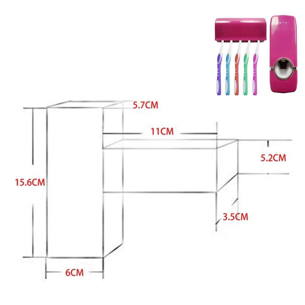 Автоматический диспенсер для зубной пасты с 5 держателями для зубных щеток, набор настенных держателей, новинка, 27 июня