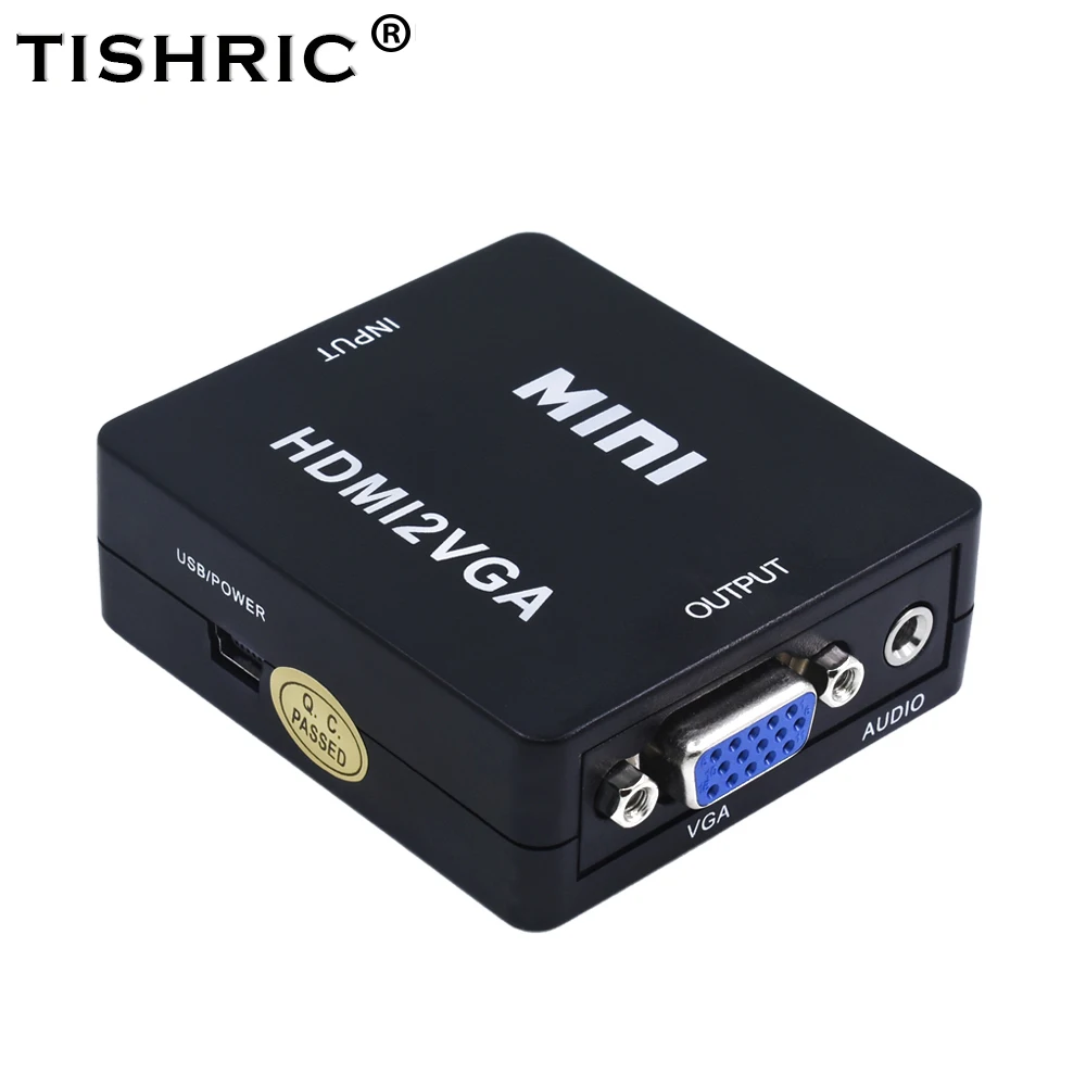 TISHRIC البسيطة HDMI إلى محول VGA مربع محول HD1080P HDMI2VGA مع الصوت الطاقة ل Xbox DVD PS3 العارض تحويل مربع TISHRIC البسيطة HDMI إلى محول VGA مربع محول HD1080P HDMI2VGA مع الصوت الطاقة ل Xbox DVD PS3 العارض تحويل مربع