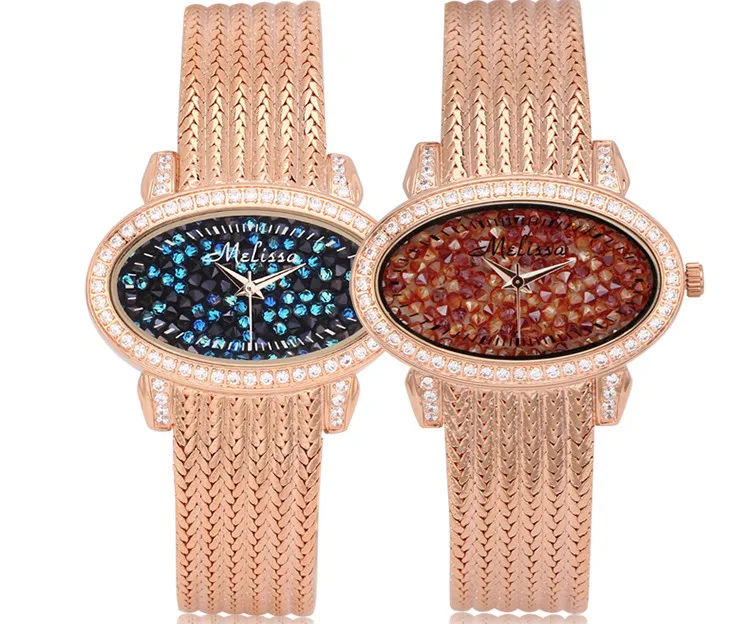 Винтажный Овальный чехол, для женщин, полностью стальной браслет, часы, Роскошные, Звездные кристаллы, платье, наручные часы, кварцевые, Relogios Montre Femme F8174