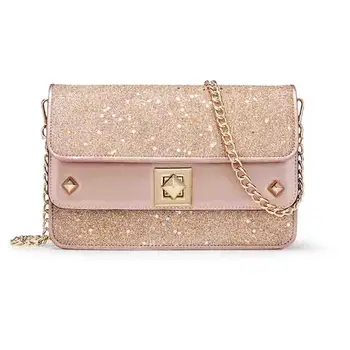 

Golden Fox Baggage Girl 2019 New Fashion Euro-American Street Photo Single Shoulder Slant Bag Sequins Star Chain Handbag