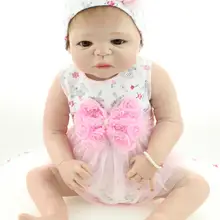 22 дюйма 55 см реалистичный настоящий силиконовый мягкий полный винил силикон reborn baby girls детский подарок boneca