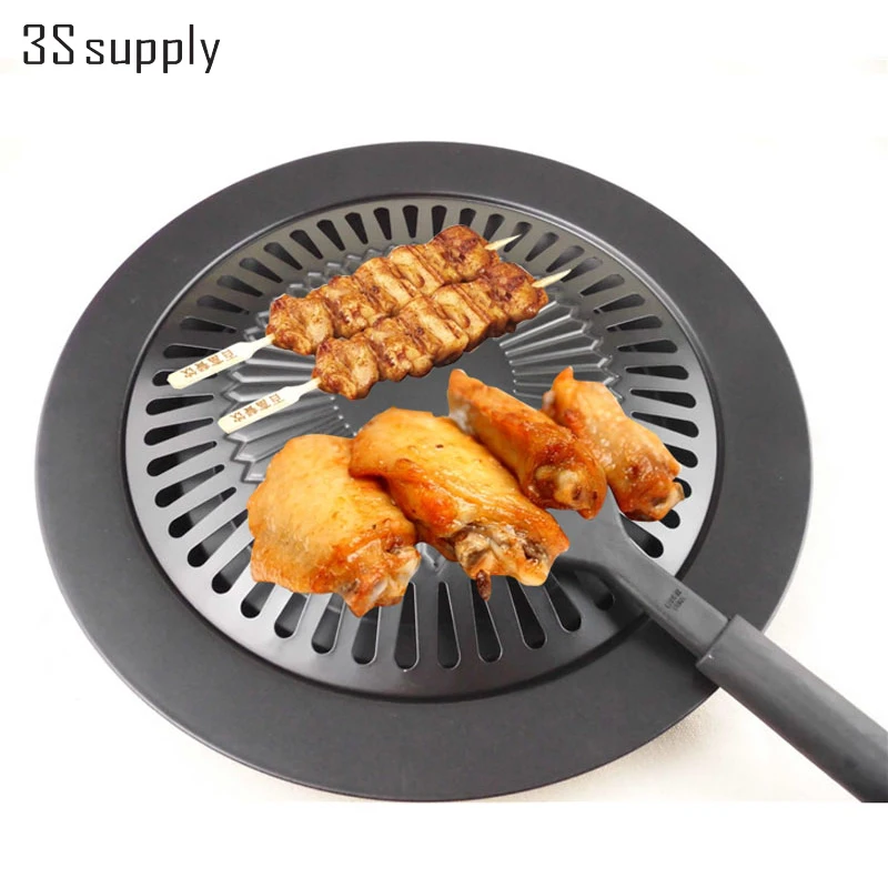 

Multi-function panela refined iron gas grill pan Korean non-stick roasting griddle pan applicable to gas stove radiant-cooker