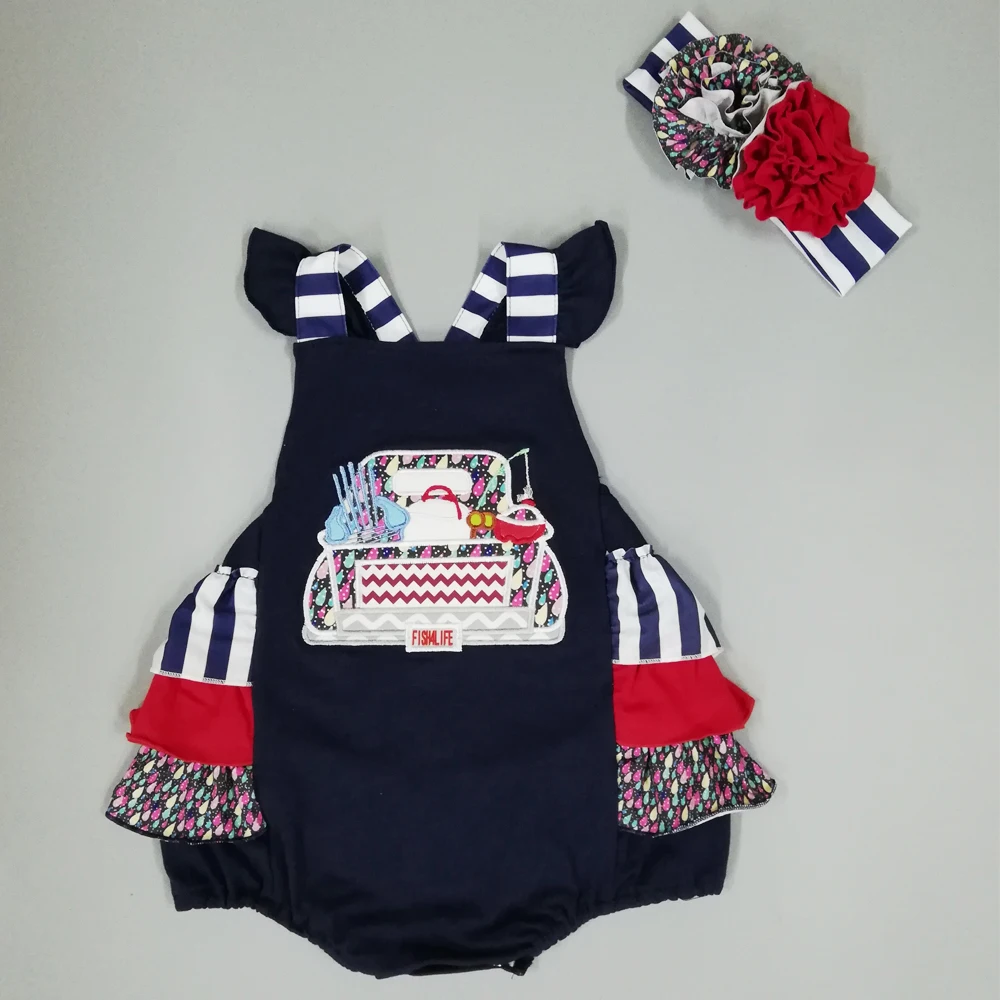 

Baby Summer Romper Romper CONICE NINI Lovely embroidered pattern baby backcross Have a headband