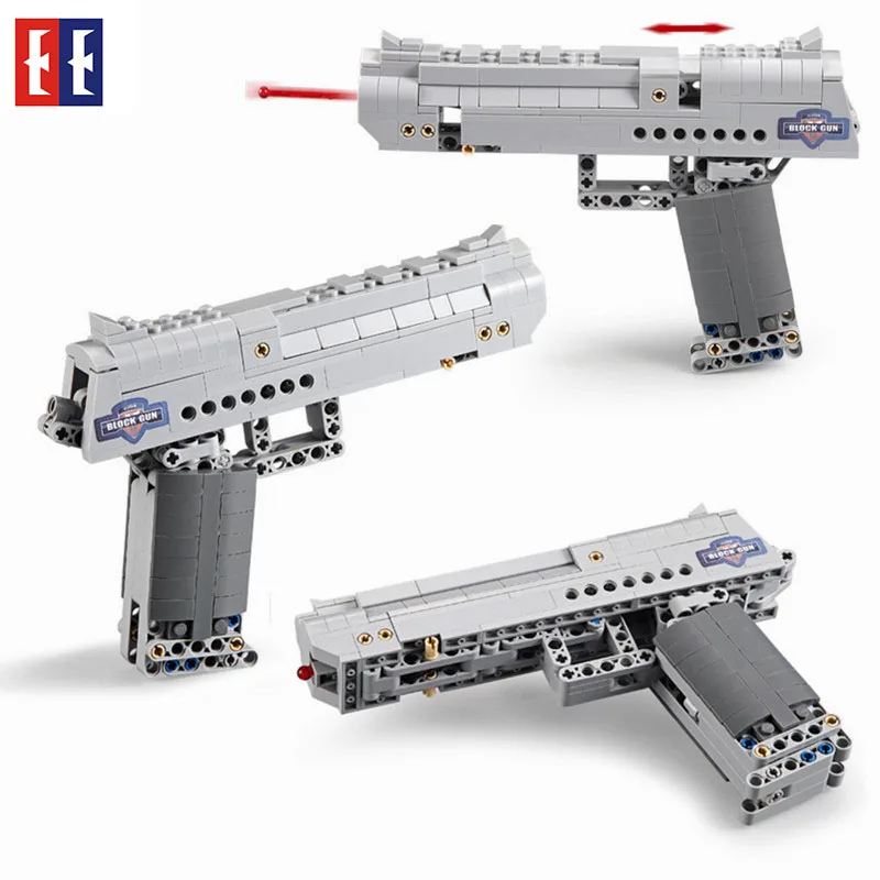 

Gleeooy Assembly Gun Pistol Rifle DIY Building Blocks 3D Miniature Model Plastic Toy Block Guns Gift for Boy Kids