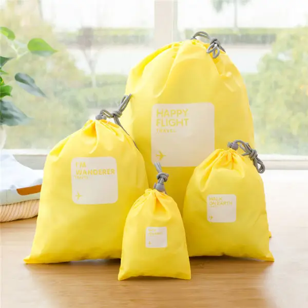 GOONBQ 4 шт./компл. дорожная сумка для хранения для одежды опрятный Органайзер Обувь Одежда Упаковка куб сумка-кисет Водонепроницаемый сумка - Цвет: yellow