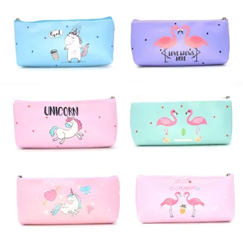 

Unicorn Pencil Case School Supplies Estuche Escolar Pencilcase Box Flamingo Astuccio Kawaii Pensil Bag Cute Pennenzak For Girl